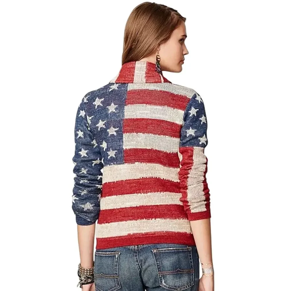 Denim & Supply Ralph Lauren American Flag Knit Cardigan Sweater NEW - Picture 12 of 12